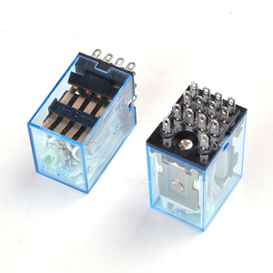 Relé MY4N MY4NJ DC12V AC12V DC24V AC24V <span class=keywords><strong>Bobina</strong></span> 4NO 4NC Relé de Carril DIN de 14 Pines con Base <span class=keywords><strong>Mini</strong></span> Interruptor de Relé Micro Relé Electromagnético - Product Image 1