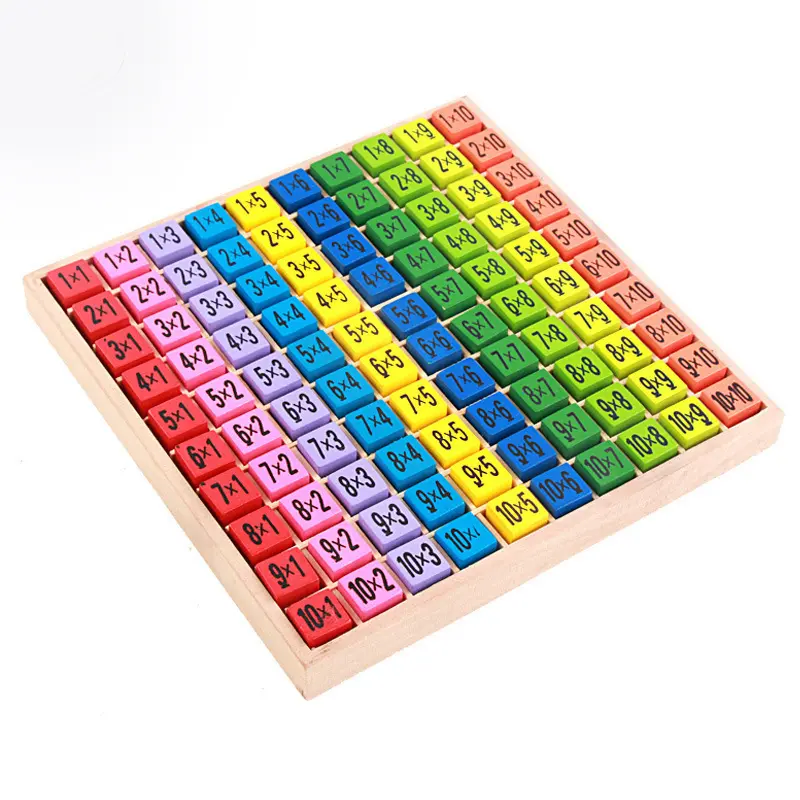 मोंटेसरी शैक्षिक लकड़ी के खिलौने 99 गुणन टेबल गणित गणित शिक्षण एड्स बच्चों के लिए