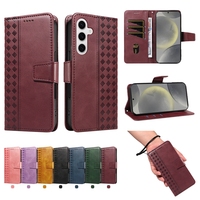 Étui portefeuille en cuir diamant pour Samsung Galaxy S25 Plus S24 Ultra S23 FE A06 A36 A26 A16 A56 A55 A35 A15 A25 A24 4G Flip Cover