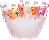Seau à glace en plastique transparent de grande capacité avec logo personnalisé pour la Russie Krusovice Glenlossie Catoctin Creek