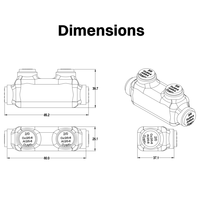   Connecteur de câblage mécanique sans outil Mti-Tap 2/0 - 6 AWG, 600V CU9AL, double classification, borne de câblage rapide isolée