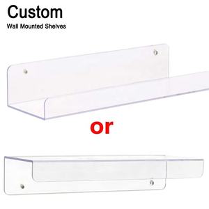 Estantes flotantes acrílicos <span class=keywords><strong>para</strong></span> pared, organizador de exhibición Invisible montado en la pared, repisa de libro - Product Image 6