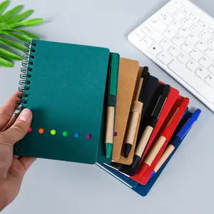 Promotion gift ECO-Friendly Spiral Notebook Journal Notepad With Stick Notes And Pen