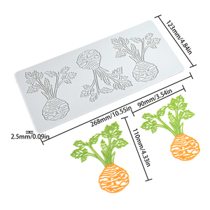 Carrot Shape Silicone Fondant Mould Sugarcraft Pad Pastry Lace Mat Kitchen <b>Bakeware</b> Cake Decorating Tool for Cake Making - Product Image 2
