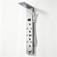 Mitigeur de douche mural de luxe polyvalent, panneau de douche intelligent en laiton massif H59, ensemble de robinetterie de salle de bain