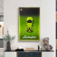 Peinture décorative LED en bande, style moderne et abstrait, avec motifs de blocs de construction et de voitures de sport, à suspendre - Offre Spéciale