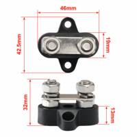 Barre omnibus bidirectionnelle M8, bloc de distribution d'alimentation en cuivre nickelé, barre omnibus pour batterie de bateau, voiture, camping-car, câblage solaire