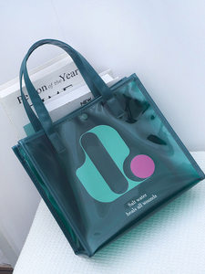 Outdoor Waterproof PVC PU Tote <b>Pursed</b> Customized Size Women PVC Shoulder Handbag Printed Logo Handbag for Women - Product Image 6