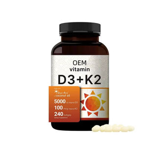 Cápsulas de Gel Suave de Vitaminas D3 y K2 con Certificación Halal VitaHall, Suplemento Dietético de Grado Alimenticio para Adultos, Antioxidante, Refuerzo Inmunológico y para los Huesos - Product Image 1