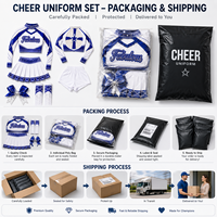 Seragam Cheerleading Profesional Custom Logo Rhinestone dengan Bra Bertali Silang dan Rok Spandex Pinggang Tinggi Set Elite