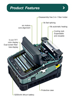 Empalmadora de Fibra Óptica HI LINK AI-6A+ de Seis Motores, Empalme Automático, RJ45 FTTH, Alta Precisión, VFL, OPM, Buen Rendimiento, 8S