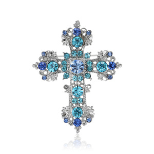 Nouvelle broche en alliage de strass en forme de croix, élégante et créative, un accessoire de vêtement féminin unique et tendance - Product Image 4