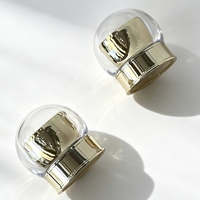 Vente en gros de pots en acrylique en forme d'ampoule dorée de 15 g, flacons vides de luxe pour crème hydratante