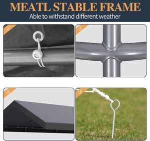 Abri de voiture portable 10x20 pieds en acier galvanisé, résistant aux UV et au vent, avec toit en pente, imperméable et robuste, <span class=keywords><strong>pour</strong></span> extérieur - Product Image 2