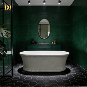 Vasca da Bagno Autoportante in Marmo Bianco, Vasca di Lusso per Spa e Arredo Bagno - Product Image 2