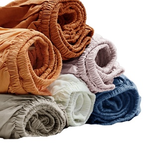 Ropa de cama personalizada para niños, Sábana de lino orgánico 100%, juego de cama de cuna de bebé, Sábana <span class=keywords><strong>bajera</strong></span> ajustada - Product Image 1