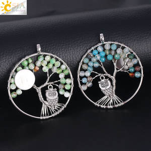 <span class=keywords><strong>CSJA</strong></span> 2020 Design Unique 7 Chakra Arbre De Vie Hibou Perles Agate Pendentif Collier pour Femmes Reiki Bijoux F308 - Product Image 2