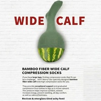 Chaussettes de compression en fibre de bambou pour mollets larges, grandes tailles, douces, respirantes, à soutien gradué, pour infirmières, vente en gros, direct usine