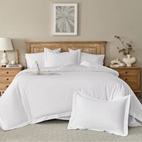 Parure de lit 3 pièces en coton égyptien 100% King Size, confortable, douce pour la peau, housse de couette durable, taies d'oreiller respirantes