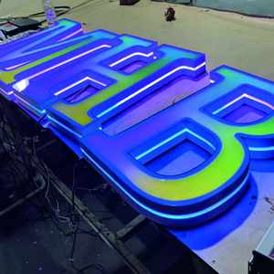 ไฟ LED 3 มิติ แบบพิมพ์ ตัวอักษรเรืองแสง RGB สีสันสดใส ป้ายโฆษณาภายนอกอาคาร ควบคุมด้วยรีโมท ระดับการป้องกันน้ำ IP65 สำหรับอาคารและบ้าน - Product Image 1