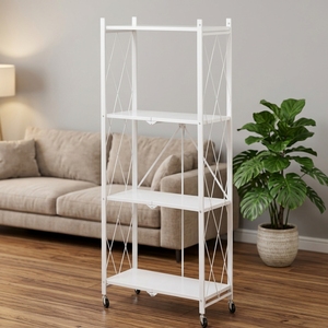 Estante de Almacenamiento para <span class=keywords><strong>CD</strong></span> con Marco Metálico de Alta Calidad, con Asiento, 4 Estantes, Diseño Moderno para Muebles de Sala de Estar - Product Image 5
