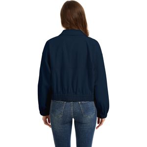 Veste courte zippée pour femme, style décontracté, légère, pour l'automne, avec ourlet et poignets élastiques - Product Image 6