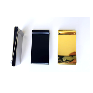 Clip para Billetes <span class=keywords><strong>de</strong></span> Acero Inoxidable Negro y Plateado, Clip Metálico para Tarjetas <span class=keywords><strong>de</strong></span> Crédito <span class=keywords><strong>de</strong></span> 3 Pliegues con Acabado Cepillado y Herrajes Estampados para <span class=keywords><strong>Hombre</strong></span> - Product Image 1