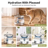 Fontaine à eau portable intelligente et élégante en acier inoxydable, rechargeable, sans pompe, pour chats et chiens