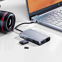 Base de Conexión USB C 9 en 1 de Aluminio, HDMI 2.1, VGA, Monitor Dual, MST, 100W PD, Gigabit Ethernet, RJ45, Adaptador Multipuerto Tipo C