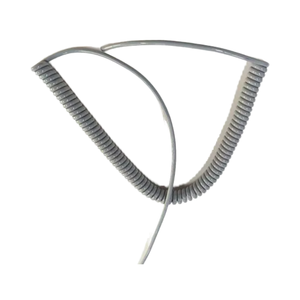 Cable retráctil eléctrico en espiral con resorte eléctrico gris personalizado - Product Image 4