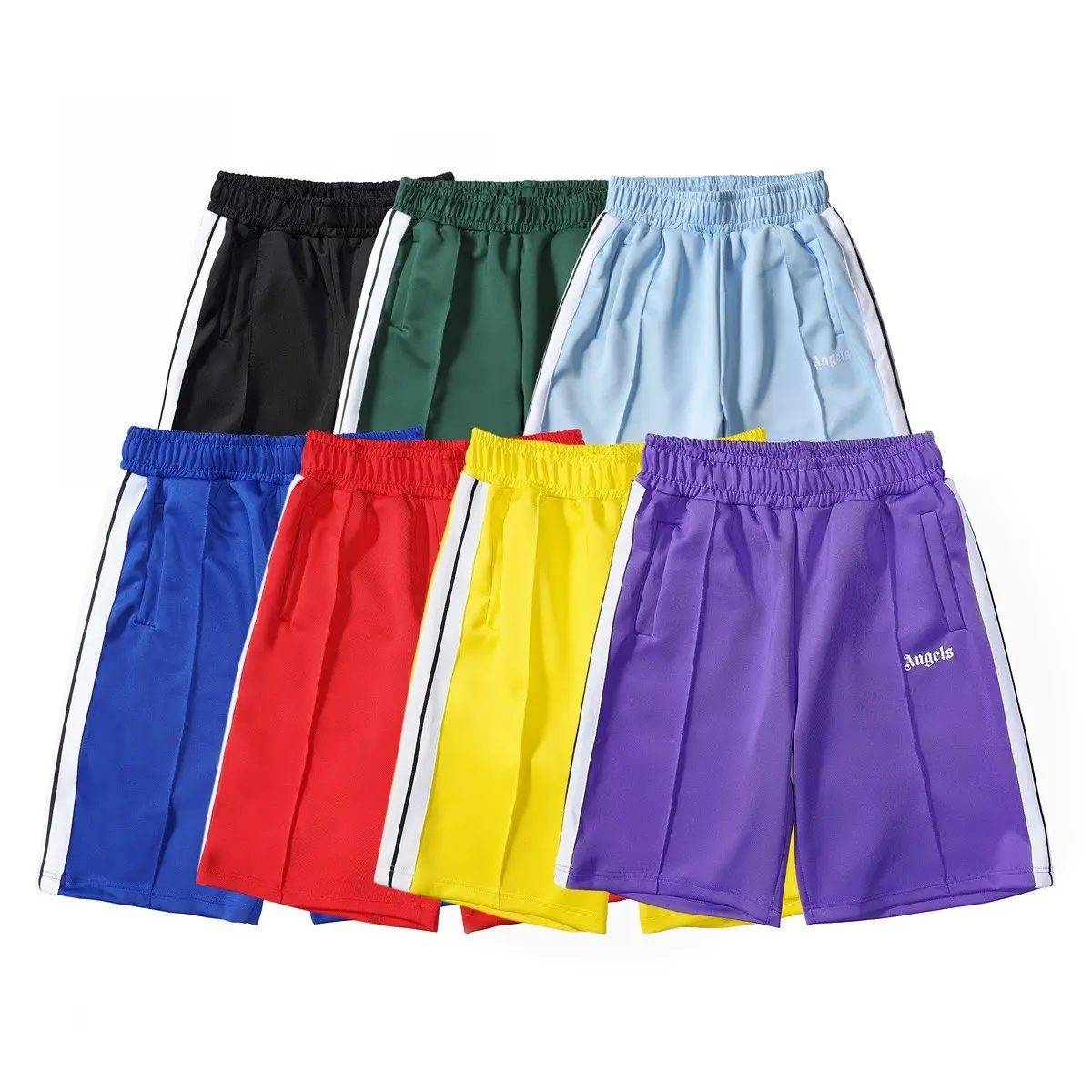 AL-6413 New fashion design summer men's clothing casual streetwear striped gym fitness shorts custom sweat shorts for men