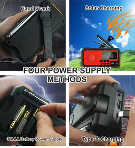 <span class=keywords><strong>Radio</strong></span> d'urgence solaire à manivelle avec écran LCD, batterie rechargeable 4000 mAh, lampe torche LED, alarme SOS, <span class=keywords><strong>radio</strong></span> AM/<span class=keywords><strong>FM</strong></span> et météo - Product Image 6