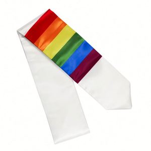 Banda de Graduación para Adultos 100% Poliéster Satinado, Arcoíris del Orgullo Gay LGBT, para Estudios Internacionales - Product Image 2