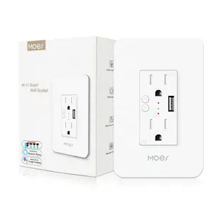 MOES WiFi Smart Wall Socket with USB, US version