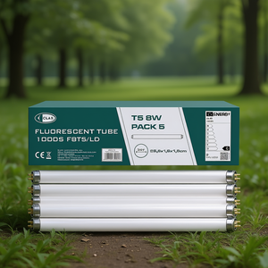 Tubo fluorescente T5 da 8 W, confezione da 5 lampadine a risparmio energetico da 28,8 cm - Product Image 3