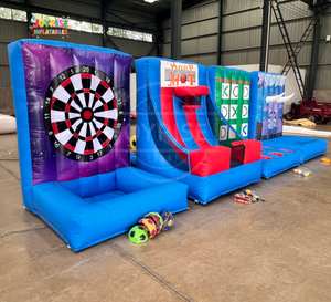 Jeu de carnaval gonflable portable 4-en-1 en PVC avec basket-ball pour événements en extérieur et en intérieur - Product Image 2