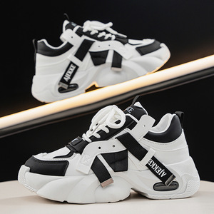 Chaussures de sport et de loisirs respirantes à lacets en maille synthétique, semelle épaisse, style haut de gamme, nouvelle collection printemps - Product Image 4