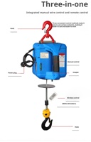 Mini palan électrique 220V 100kg, palan à câble portable avec télécommande sans fil
