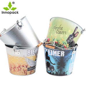Seau à glace galvanisé de 5 pintes en métal de qualité Logo imprimé personnalisé pour la bière, le vin et la peinture Approvisionnement direct en usine - Product Image 3