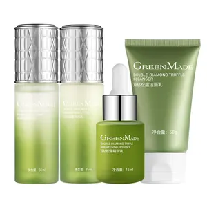 Kit de cuidados com a pele para adultos, kit de anti-acne com truffle e radiância, para clareamento e hidratação, nutrição, chá verde, de luxo