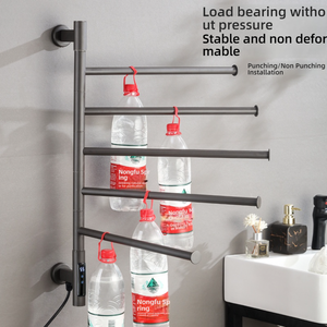 Wayon - <span class=keywords><strong>Toallero</strong></span> Calefactor de Lujo de Acero Inoxidable, Montaje en Pared, Color Gris Metálico, Calentador de Baño - Product Image 5