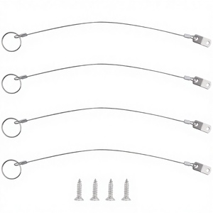 Cavo di sicurezza in acciaio inossidabile con anello a sgancio rapido, previene la perdita, rivestimento in plastica, cavo da 12 pollici, installazione senza attrezzi - Product Image 1