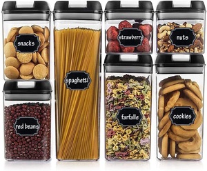 プロのキッチンマルチサイズ組織容器気密プラスチック塩砂糖食品貯蔵容器セット - Product Image 2