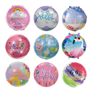 Palloncini in Foil Circolari Spagnoli da 18 Pollici per <span class=keywords><strong>Compleanno</strong></span>, Decorazioni per Feste in Spagnolo con <span class=keywords><strong>Animali</strong></span> e Piante, Vari Colori, Vendita all'Ingrosso - Product Image 2