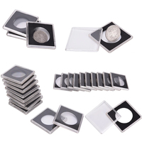 Capsules de pièces de monnaie de 14 à 41 mm de diamètre Fournitures de collection de pièces de monnaie en plastique avec insert en mousse Quadrum Silver Dollar Coins' Protectors