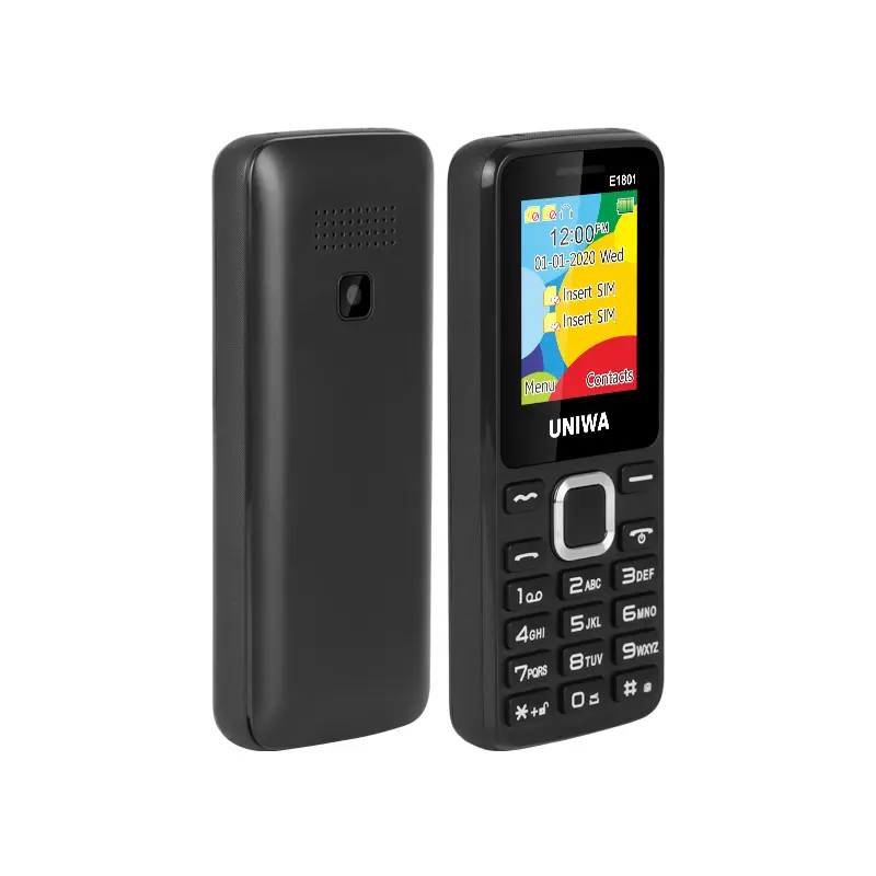 UNIWA E1801 दोहरी सिम कार्ड 1.77 इंच स्क्रीन कम कीमत कीपैड सेल फोन