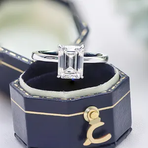 Nhẫn Cưới Đá Quý 3CT Kim Cương Đá Quý Paston Nhẫn Cưới Moissanite Kim Cương Vvs Cho Nữ Nhẫn Moissanite Bạc 925