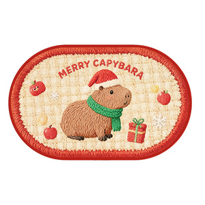 Alfombra de baño ovalada Merry Capybara, fibra de poliéster, antideslizante, absorbente, para uso doméstico en el baño - Product Image 5