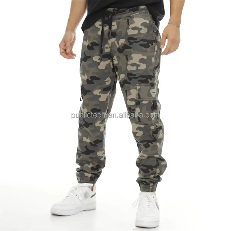 Vente en gros de pantalons de survêtement camouflage en coton personnalisés pour hommes pantalons cargo de chasse camouflage pour hommes