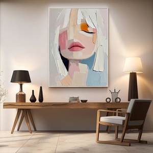Arte Mural 3D Hecho a Mano, Arte en Lienzo Vertical, Colorido, Abstracto, Minimalista, Contemporáneo, Regalo para la Inauguración de una Casa - Product Image 2